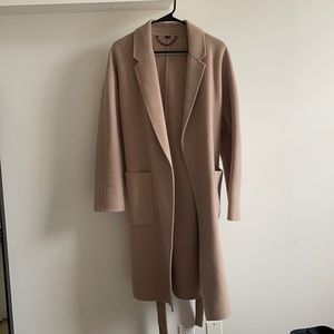 All Saints wool blend camel coat size medium